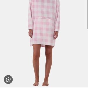 No Boundaries Pink and White Plaid Lounge Dress Lounge Nightgown Size XS.